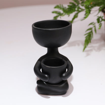 Ceramic Figurine Vase, Home Decor Planter Piece