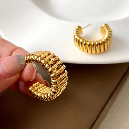 Copper Gold Spring Earrings
