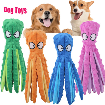 Juguete Interactivo de Peluche de Pulpo Resistente a Mordiscos para Mascotas