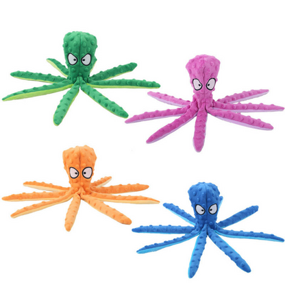 Juguete Interactivo de Peluche de Pulpo Resistente a Mordiscos para Mascotas