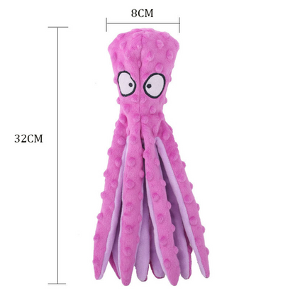 Juguete Interactivo de Peluche de Pulpo Resistente a Mordiscos para Mascotas