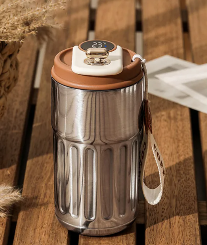 Bouteille Thermique Numérique Intelligente Tasse à Café Portable Bouteille d'Eau en Acier Inoxydable Tasse Isotherme pour Voiture Bouteilles Isothermes Gardant au Froid 450 ml