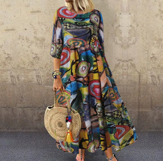 Women's Summer Dress with Floral Print